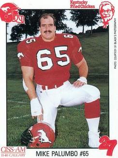 1989 Kentucky Fried Chicken Calgary Stampeders (CFL) #NNO Mike Palumbo Front