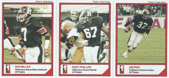 1984 McDonald's Ottawa Rough Riders (CFL) - Panels #NNO Ken Miller / Rudy Phillips / Jim Reid Front