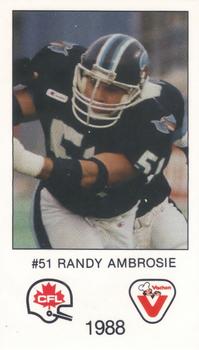 1988 Vachon CFL #NNO Randy Ambrosie Front