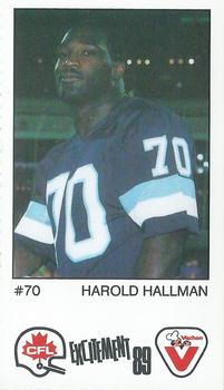 1989 Vachon CFL #21 Harold Hallman Front