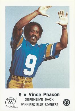 1982 Winnipeg Blue Bombers Police #NNO Vince Phason Front
