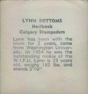 1956 Parkhurst CFL #24 Lynn Bottoms Back