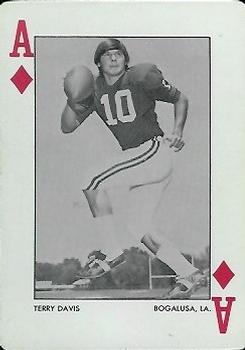 1972 Alabama Crimson Tide Playing Cards (Red Backs) #A♦ Terry Davis Front