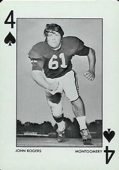 1972 Alabama Crimson Tide Playing Cards (Red Backs) #4♠ John Rogers Front