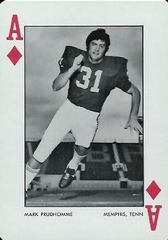 1973 Alabama Crimson Tide Playing Cards (White Backs) #A♦ Mark Prudhomme Front