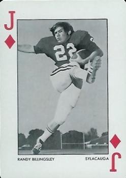 1973 Alabama Crimson Tide Playing Cards (White Backs) #J♦ Randy Billingsley Front