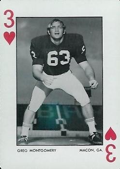 1973 Alabama Crimson Tide Playing Cards (White Backs) #3♥ Greg Montgomery Front