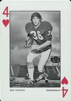 1973 Alabama Crimson Tide Playing Cards (White Backs) #4♥ Rick Watson Front
