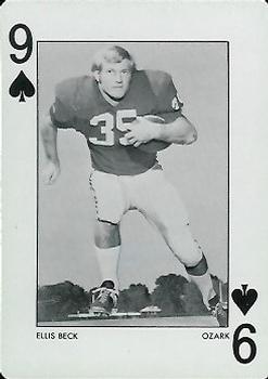 1973 Alabama Crimson Tide Playing Cards (White Backs) #9♠ Ellis Beck Front