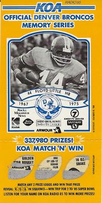 1984 KOA Denver Broncos #NNO Floyd Little Front