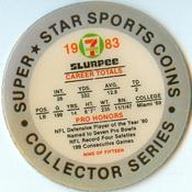 1983 7-Eleven Super Star Sports Coins #9 Ted Hendricks Back