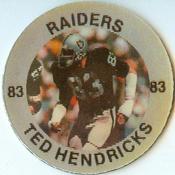 1983 7-Eleven Super Star Sports Coins #9 Ted Hendricks Front
