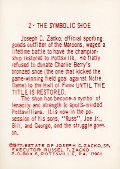 1977 Pottsville Maroons 1925 #2 The Symbolic Shoe Back
