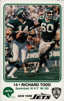 1981 New York Jets Police #14 Richard Todd Front