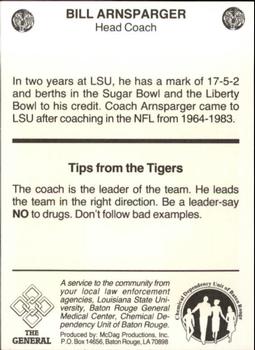1986 LSU Tigers Police #NNO Bill Arnsparger Back