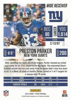 2015 Score #10 Preston Parker Back