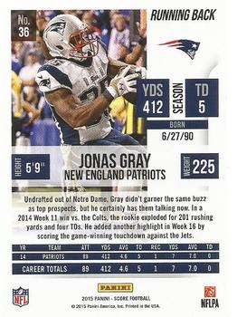 2015 Score #36 Jonas Gray Back