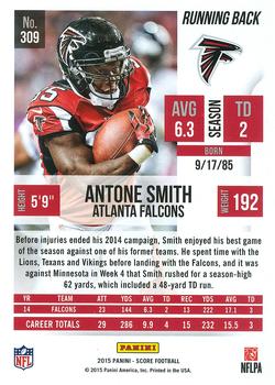 2015 Score #309 Antone Smith Back