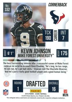 2015 Score #332 Kevin Johnson Back