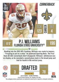 2015 Score #333 P.J. Williams Back