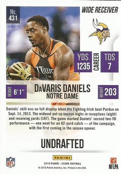 2015 Score #431 DaVaris Daniels Back