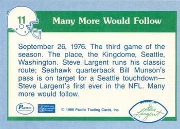 1989 Pacific Steve Largent #11 First NFL TD Back