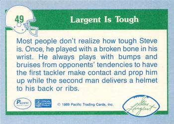 1989 Pacific Steve Largent #49 Rough Game Back