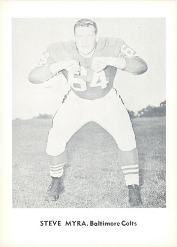 1961 Jay Publishing Baltimore Colts #NNO Steve Myhra Front