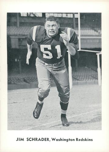 1961 Jay Publishing Washington Redskins #NNO Jim Schrader Front
