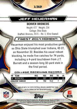 2015 Finest #132 Jeff Heuerman Back