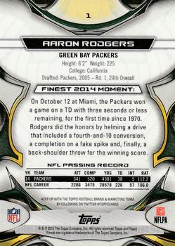 2015 Finest #1 Aaron Rodgers Back