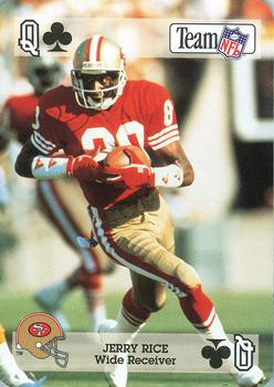 1992 Sport Decks NFL Playing Cards #Q♣ Jerry Rice Front