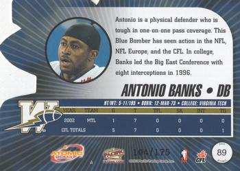 2003 Pacific Atomic CFL - Gold #89 Antonio Banks Back