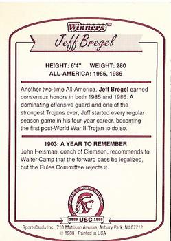 1988 Southern Cal Winners #NNO Jeff Bregel Back