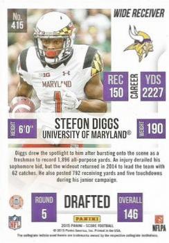 2015 Score - End Zone #415 Stefon Diggs Back