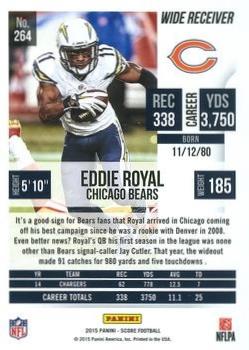 2015 Score - Scorecard #264 Eddie Royal Back