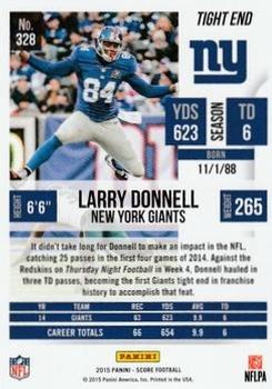 2015 Score - Scorecard #328 Larry Donnell Back