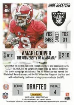 2015 Score - Scorecard #408 Amari Cooper Back