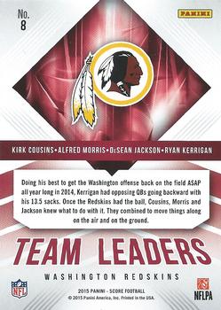 2015 Score - Team Leaders #8 Alfred Morris / Kirk Cousins / Ryan Kerrigan / DeSean Jackson Back
