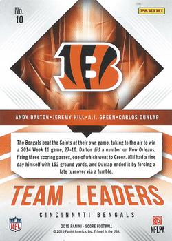 2015 Score - Team Leaders #10 Carlos Dunlap / Jeremy Hill / A.J. Green / Andy Dalton Back