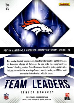 2015 Score - Team Leaders #25 C.J. Anderson / Demaryius Thomas / Peyton Manning / Von Miller Back