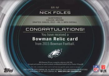 2015 Bowman - Relics #BR-NF Nick Foles Back