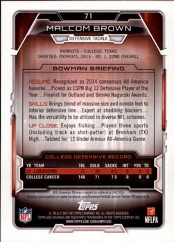 2015 Bowman - Rookies Purple #71 Malcom Brown Back