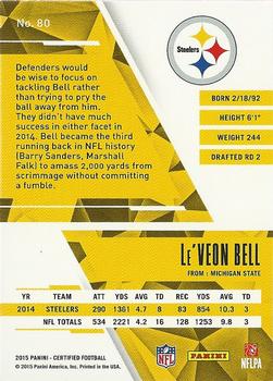 2015 Panini Certified #80 Le'Veon Bell Back