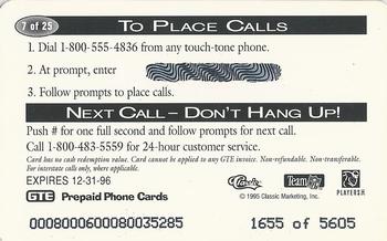 1995 Pro Line Series II - Phone Cards $2 #7 J.J. Stokes Back