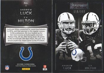2015 Panini Playbook #1 Andrew Luck / T.Y. Hilton Back