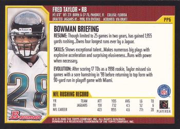2000 Bowman - Promos #PP6 Fred Taylor Back