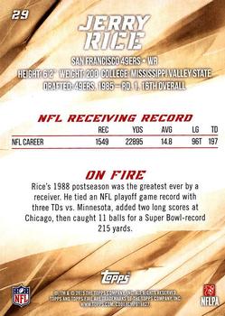 2015 Topps Fire #29 Jerry Rice Back