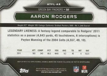 2015 Topps - All-Time Fantasy Legends #ATFL-AR Aaron Rodgers Back