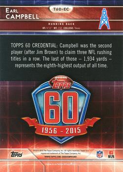 2015 Topps - 60th Anniversary #T60-EC Earl Campbell Back